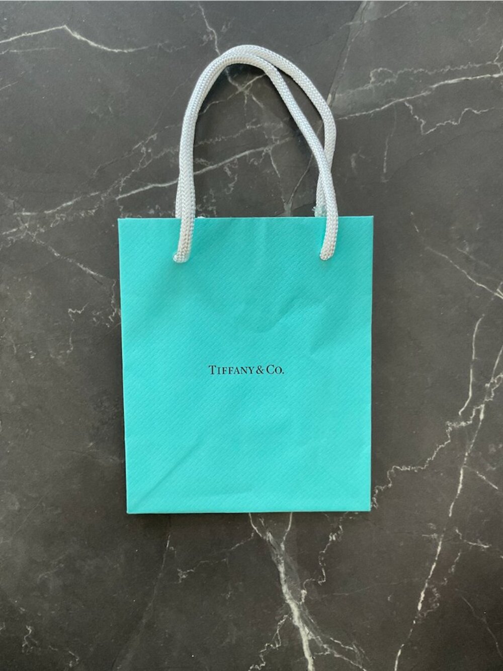 Authentic Tiffany & Co. Small Blue Shopping Gift Bag Jewelry Packaging